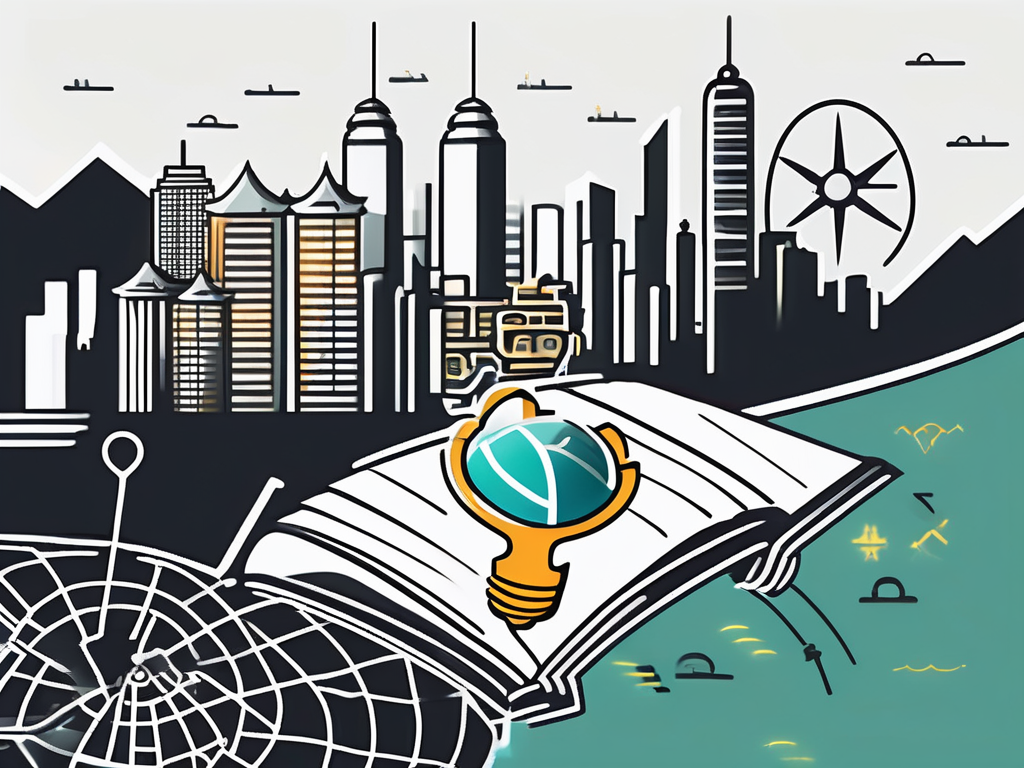 A symbolic key unlocking a book that transforms into five different symbols representing strategies (like a light bulb for ideas