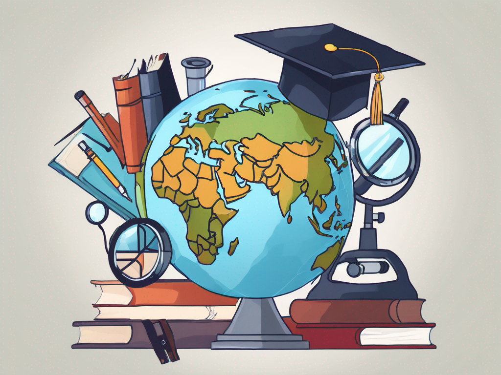 A graduation cap on top of a globe