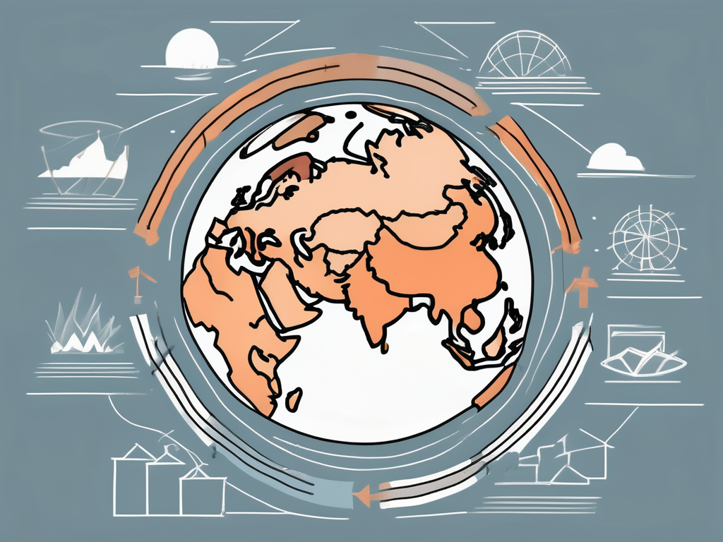 A globe focused on thailand