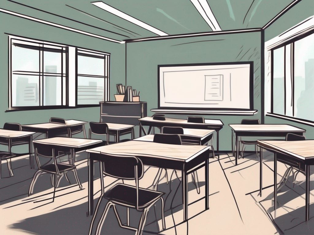 A classroom setting in malaysia with empty chairs