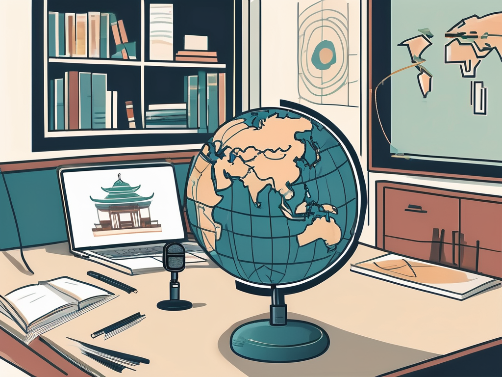 A classroom setting with vietnamese cultural elements