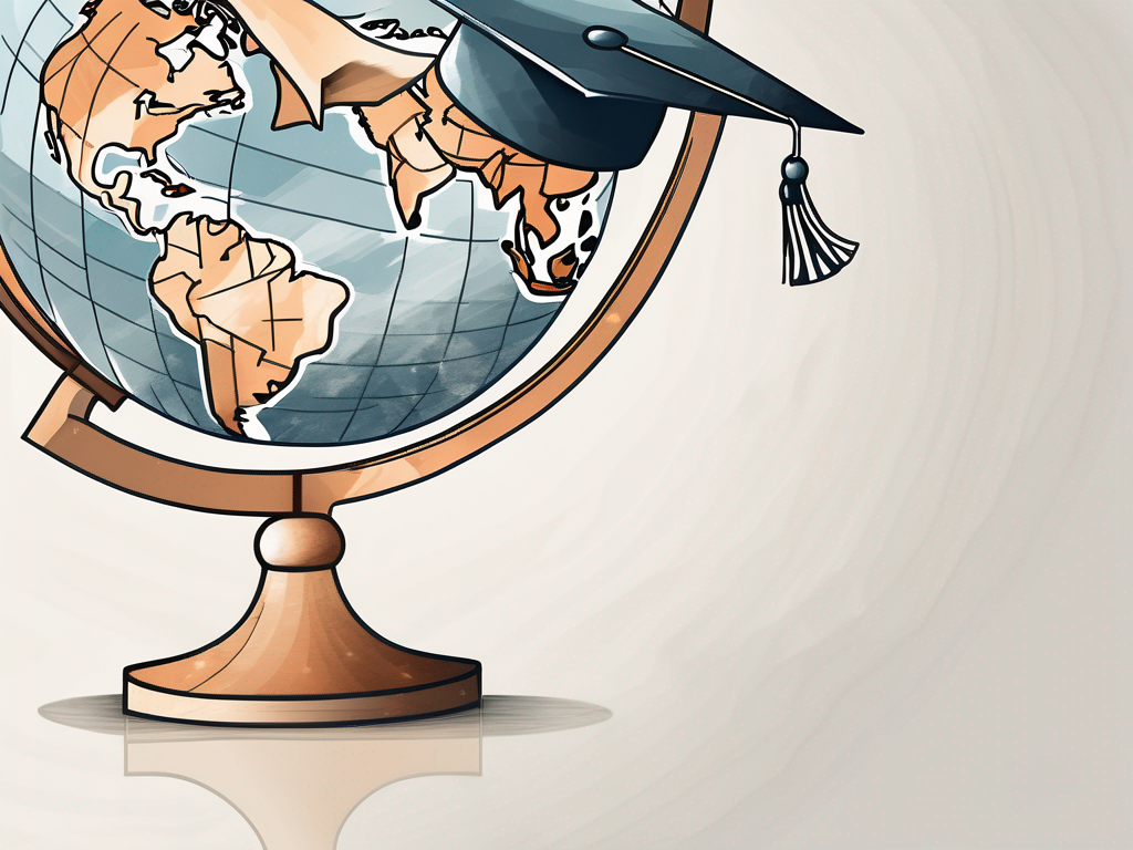 A globe with graduation cap on it