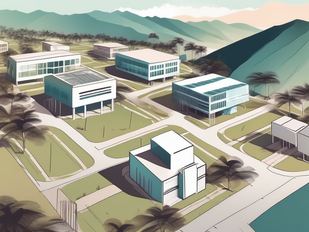 A picturesque fijian landscape with five distinct