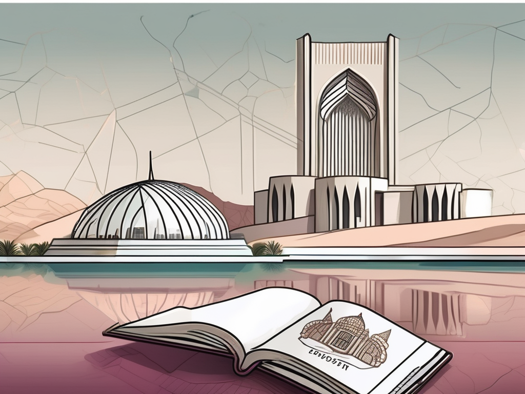 A british passport next to a qatari landscape