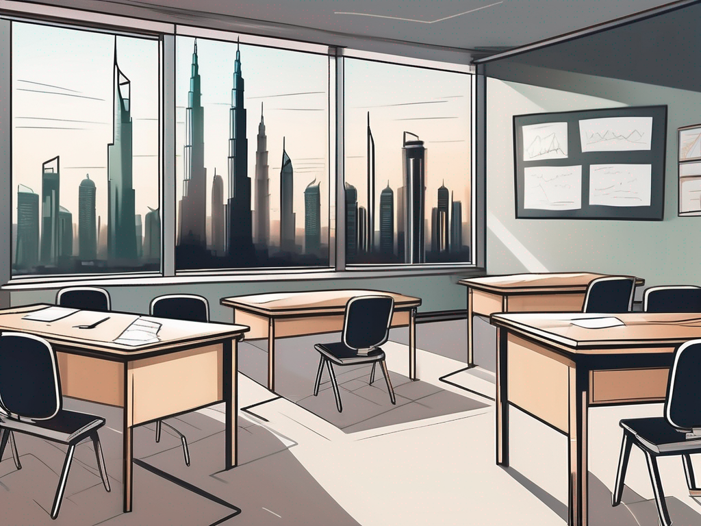 A classroom setting with malaysian cultural elements