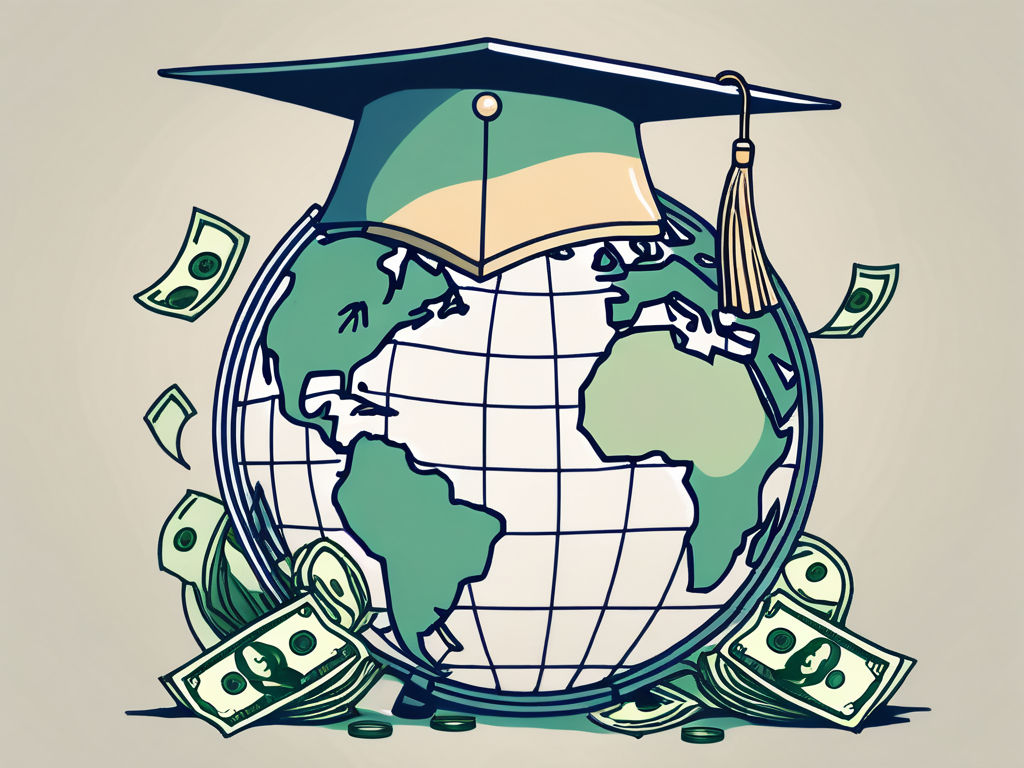 A globe focused on the country with the highest salary for secondary teachers