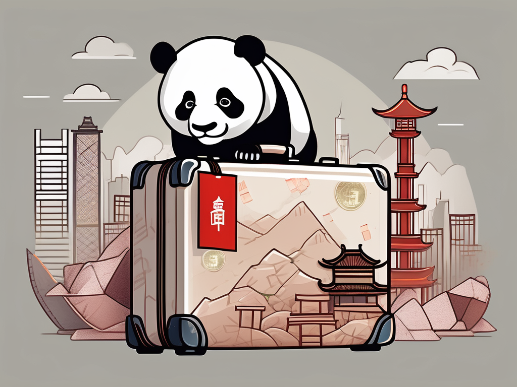 A suitcase filled with chinese currency (yuan)