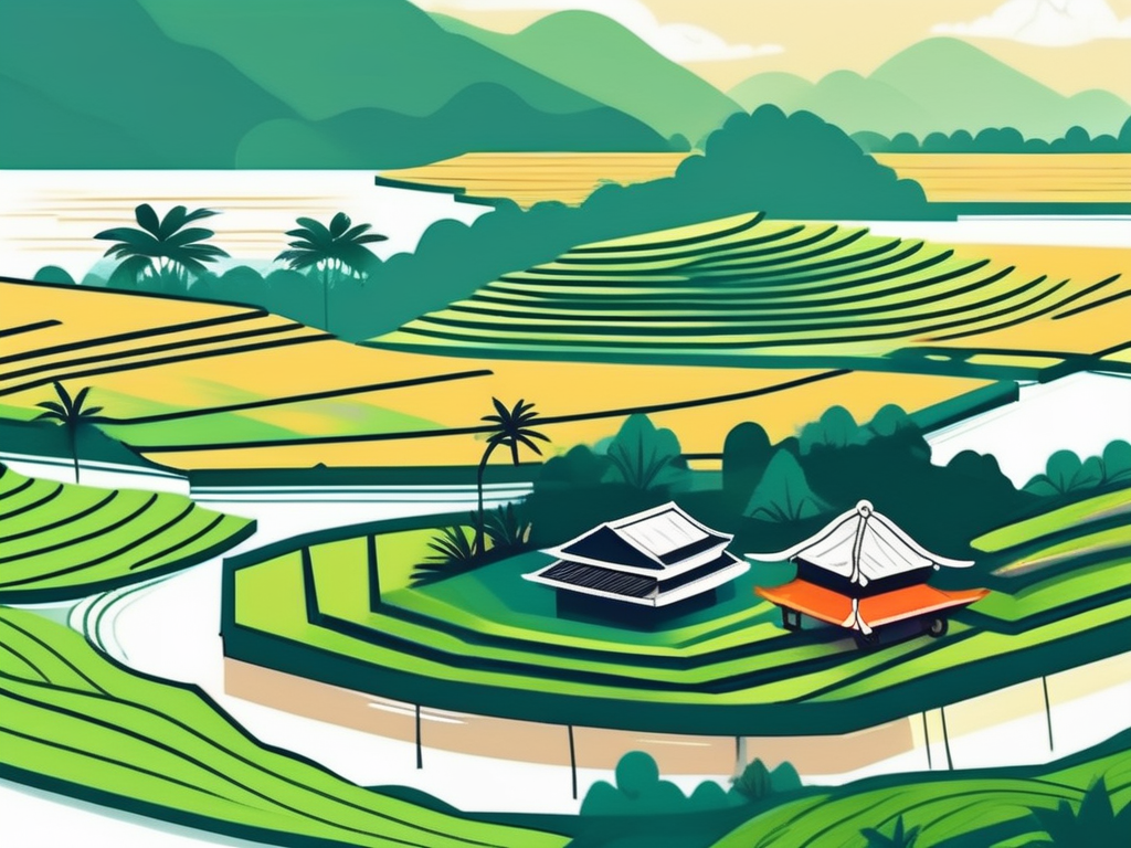 A scenic vietnamese landscape