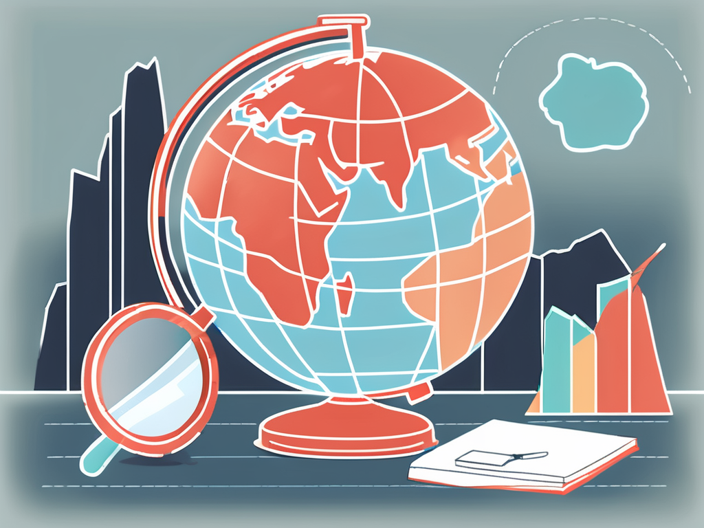 A globe with different countries highlighted