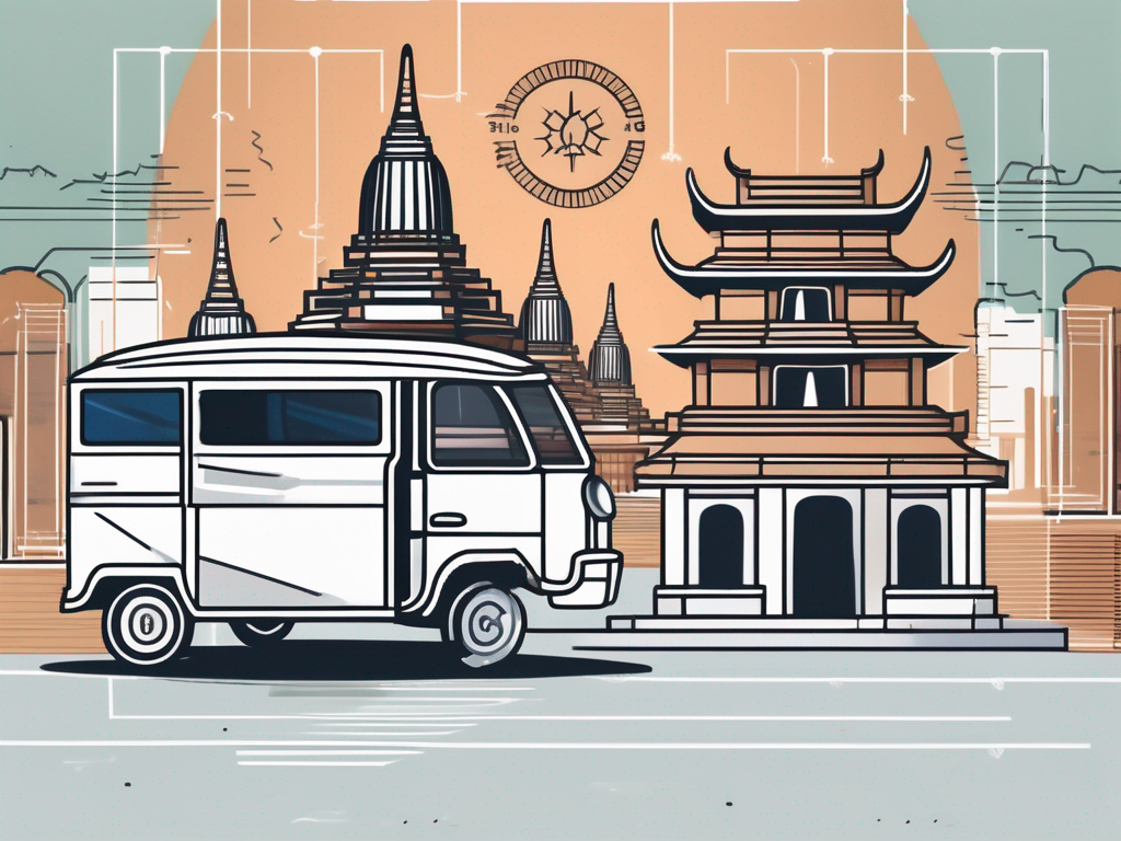 A classroom with a chalkboard displaying a pie chart and bar graphs representing tax implications