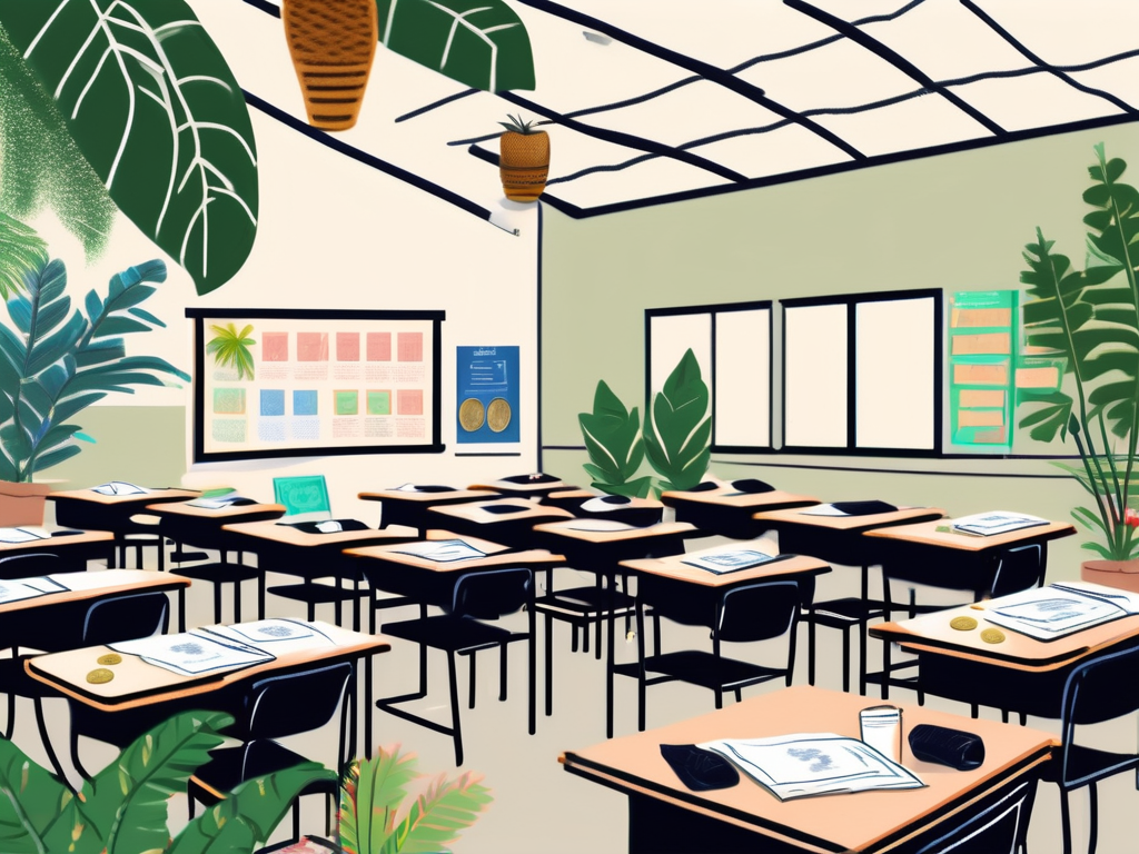 A typical thai classroom with desks