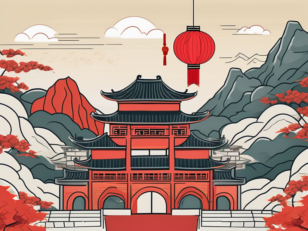 A classroom setting in china with various cultural symbols