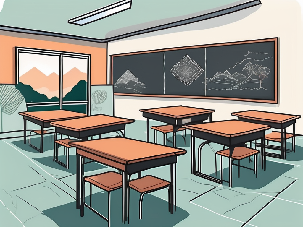 A malaysian classroom setting with a chalkboard