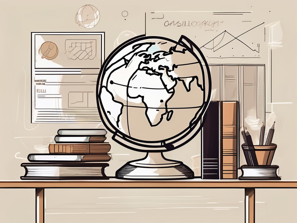 A classroom setting in malaysia with various teaching tools such as a globe