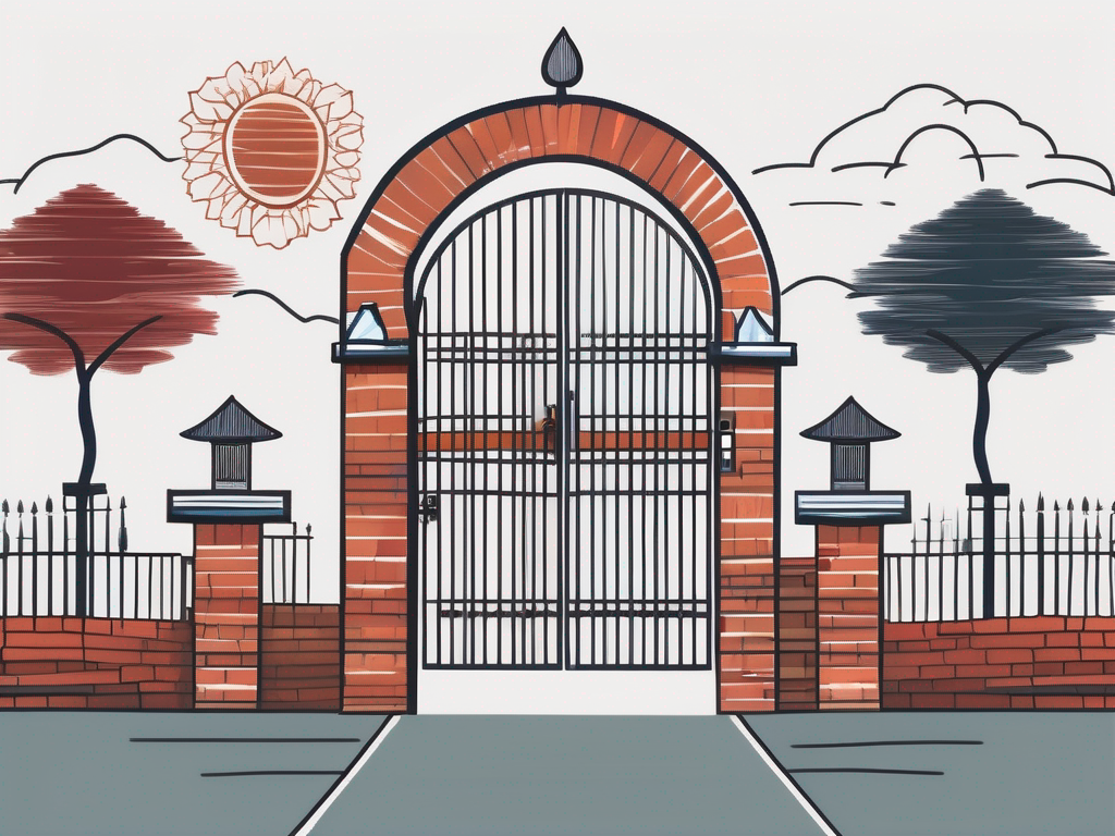 Various symbolic barriers such as a tall wall