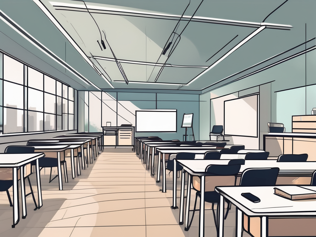 A modern classroom setting in hong kong