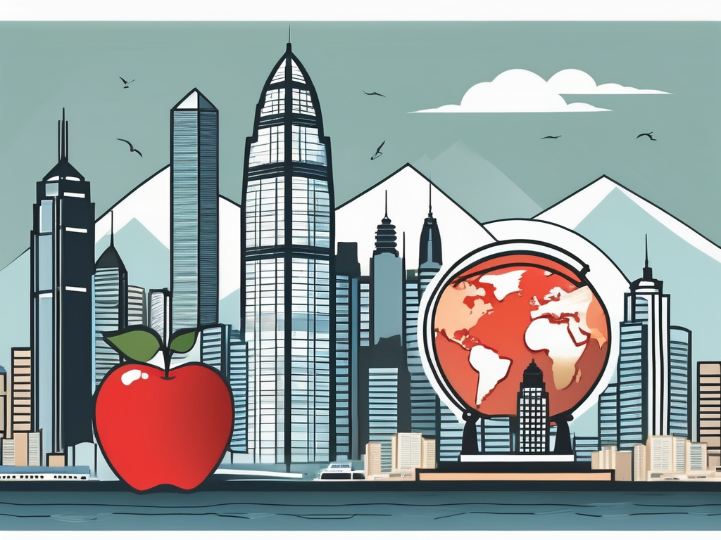 The hong kong skyline with iconic landmarks