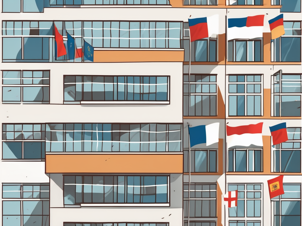 The international school of luxembourg building with various symbols of education and global cultures