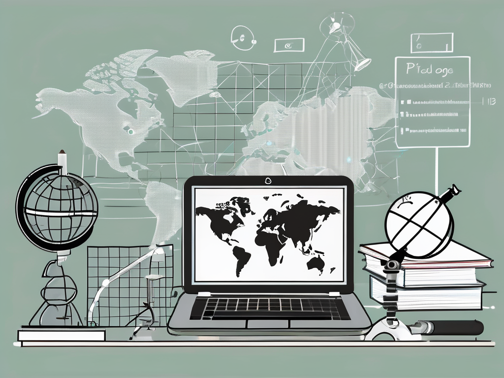 A classroom scene with scattered books