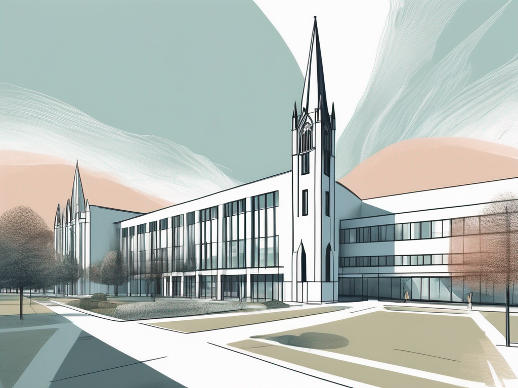 The canterbury christ church university campus with a focus on its iconic buildings