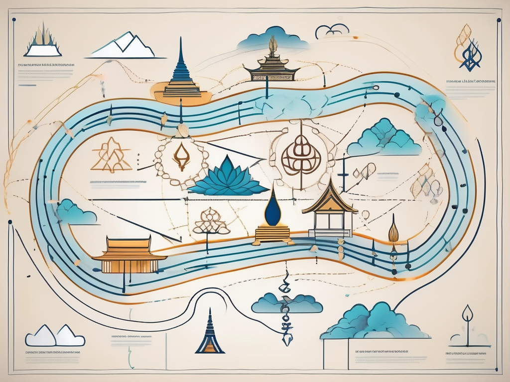 A symbolic path with ten different routes