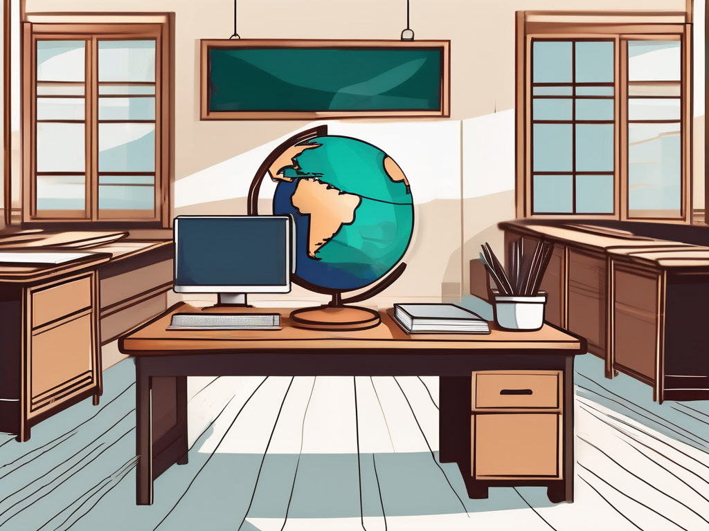 A classroom setting with thai cultural elements