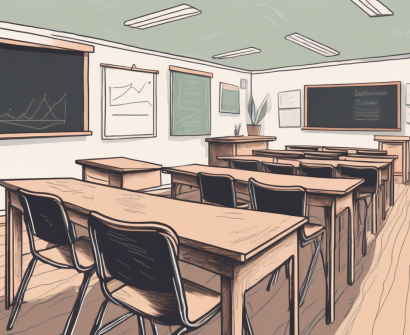 A classroom setting in thailand with various teaching aids