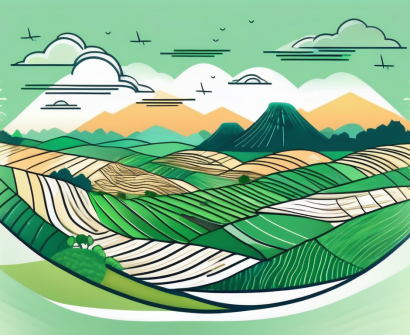 A graduation cap and diploma superimposed on the vietnamese landscape