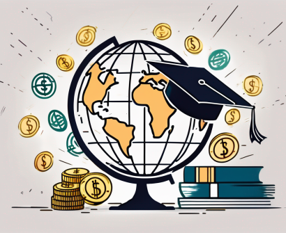 A globe with different currency symbols