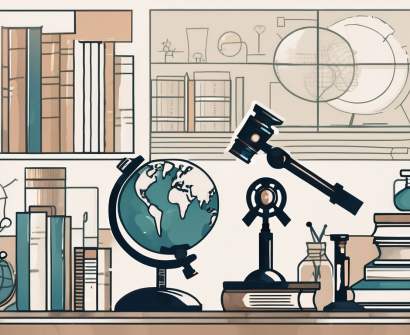 A classroom setting with various educational tools like books