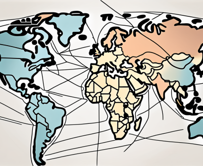 A global map highlighting india and various other countries