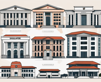 Seven iconic school buildings representing singapore and other global locations