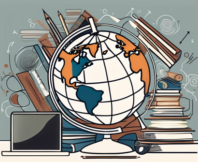 Various educational tools such as a globe
