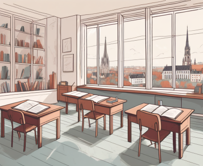 A quaint classroom setting filled with diverse educational materials