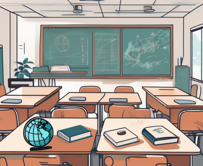 A classroom setting in hong kong with different language teaching aids like headphones