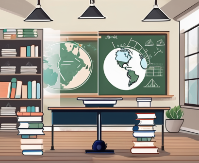 A classroom setting in malaysia with various educational tools like books