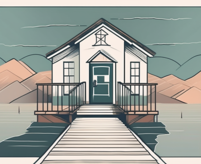 A schoolhouse with open doors