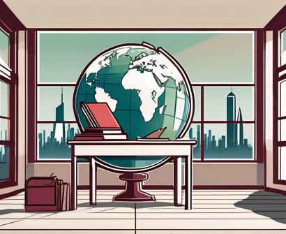 A traditional qatari classroom with a globe