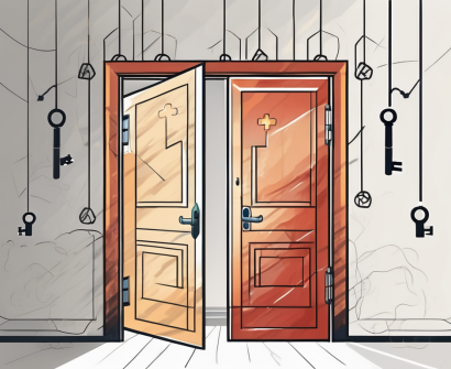 A symbolic barrier or wall made up of six different elements representing education challenges