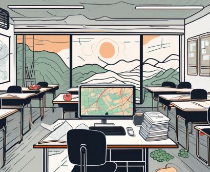 A classroom filled with thai cultural elements