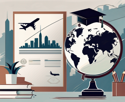 A cv placed next to a globe focused on hong kong