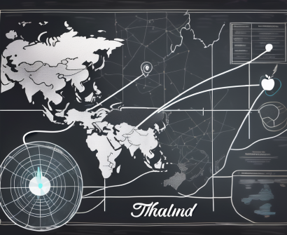 A chalkboard with a map of thailand