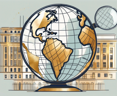 A globe with various iconic international school buildings
