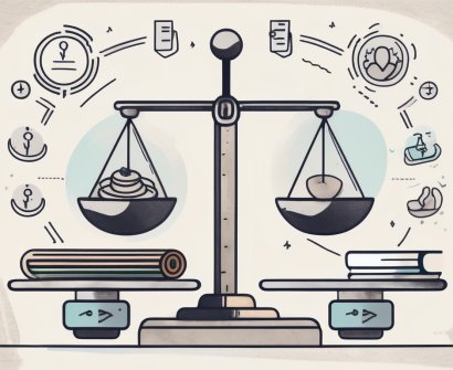 A balanced scale with symbols representing positive relationships
