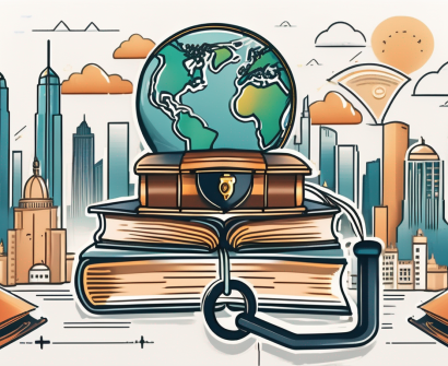 A symbolic lock being opened by a key shaped like a diploma