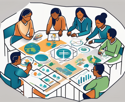 A classroom setting with various symbols representing team teaching