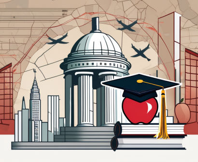 A cracked code cylinder juxtaposed with symbolic representations of teaching tools such as a book