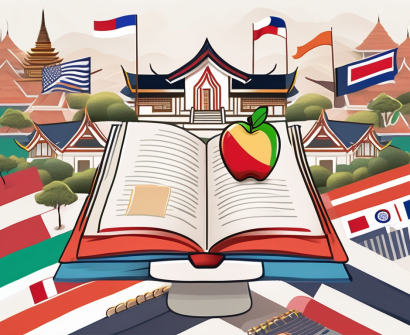 A vibrant thai landscape with various international schools