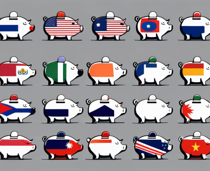 Eight different piggy banks
