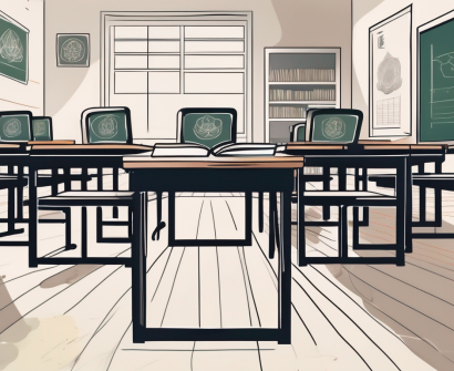 A classroom setting in vietnam with english textbooks on the desks